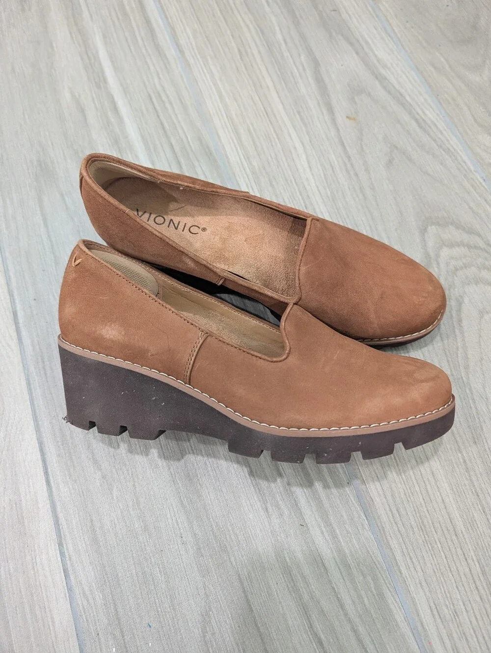 Vionic Aster Willa Wedge Toffee Size 6.5
